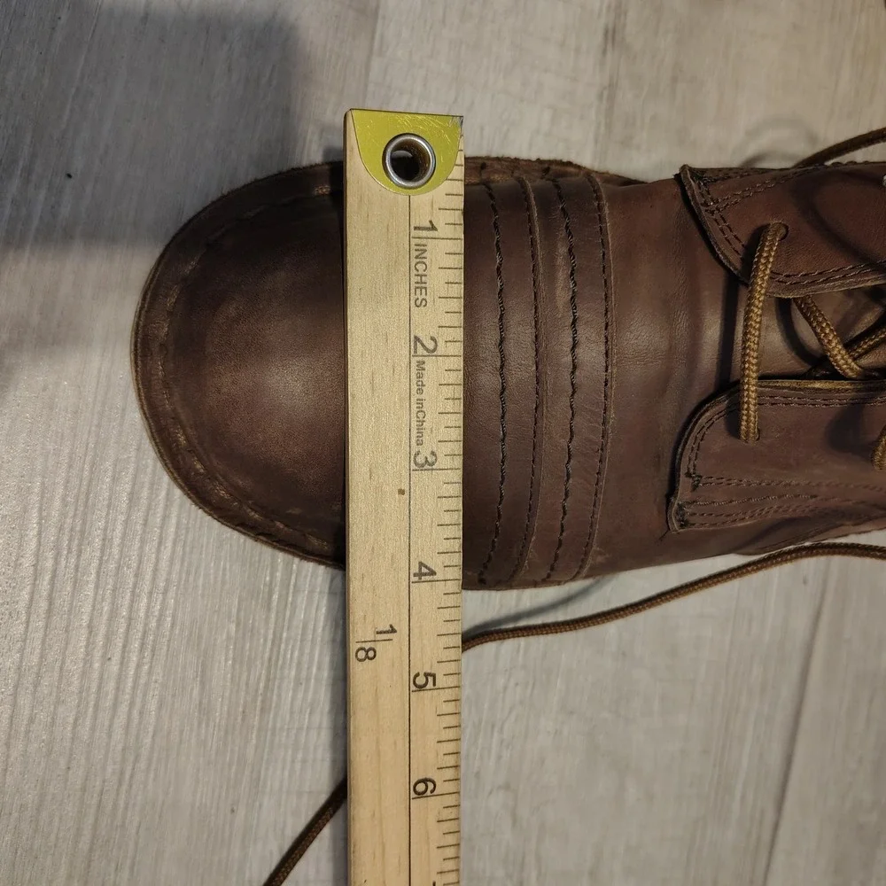Oliberte Gando Mens Brown Leather Lace Up Cap Toe Wedge Sole Boots Size 46 EU 13